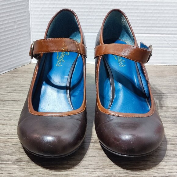 Vintage Candie's Jessa Maryjane Pumps Size 10 Brown Chunky Heels Comfort - Picture 3 of 15